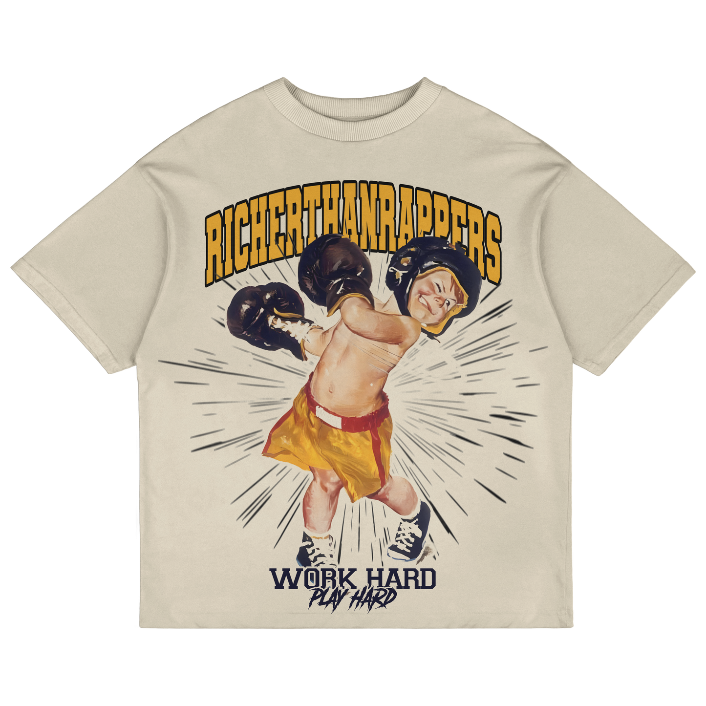 “BOXING” TEE CREAM COLOR